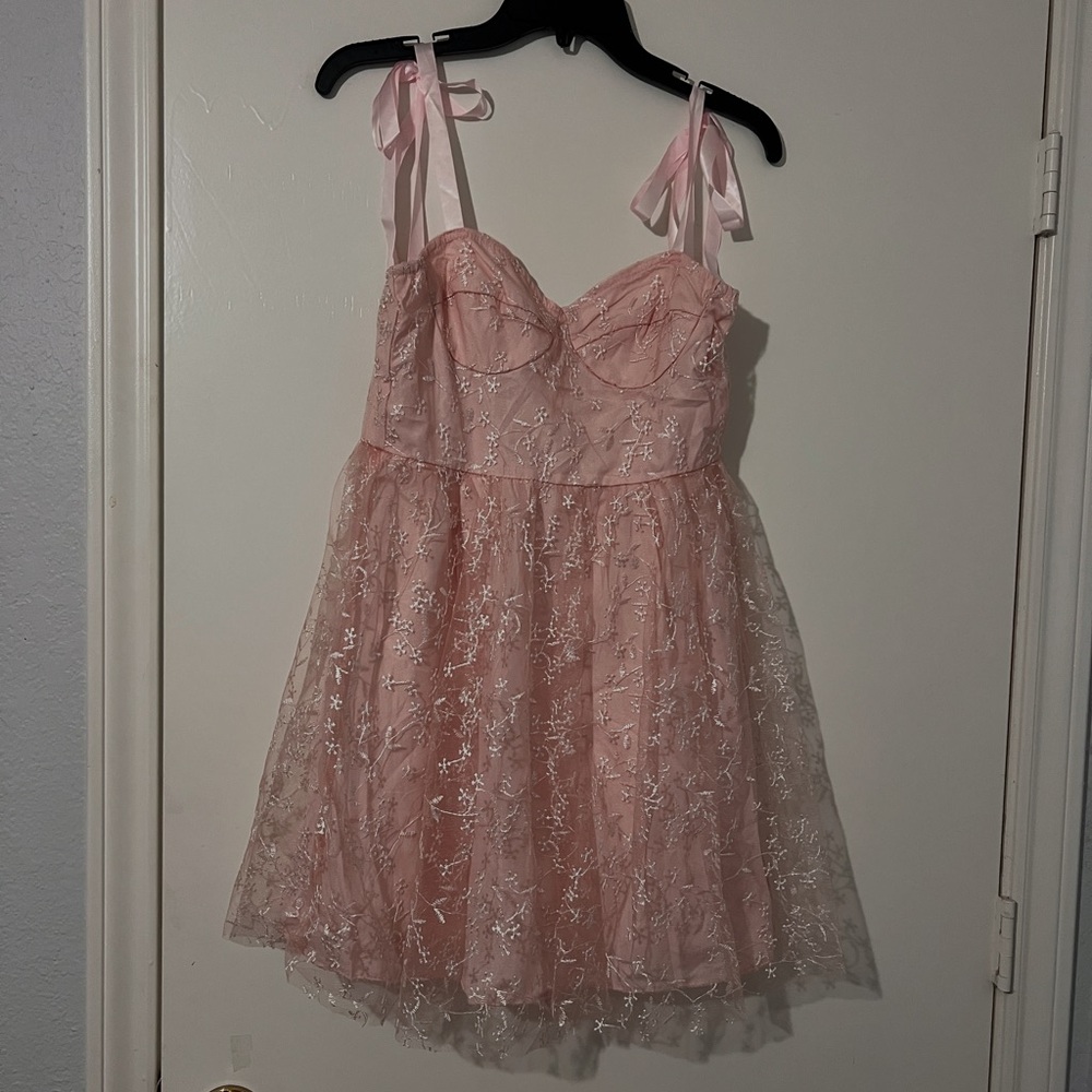 Pink Lace Kids Dress